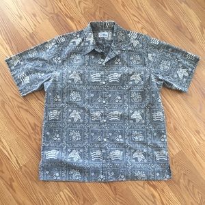 Reyn Spooner gray Lahaina hawaiian shirt mens M
